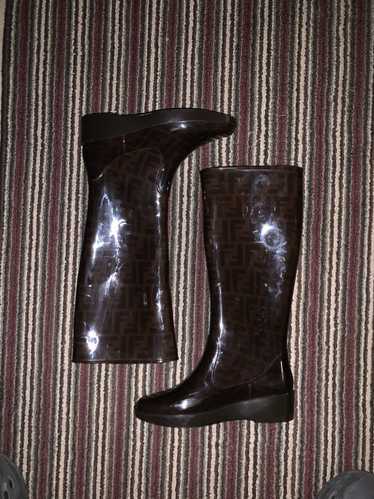 Fendi Fendi Brown Rubber Boots