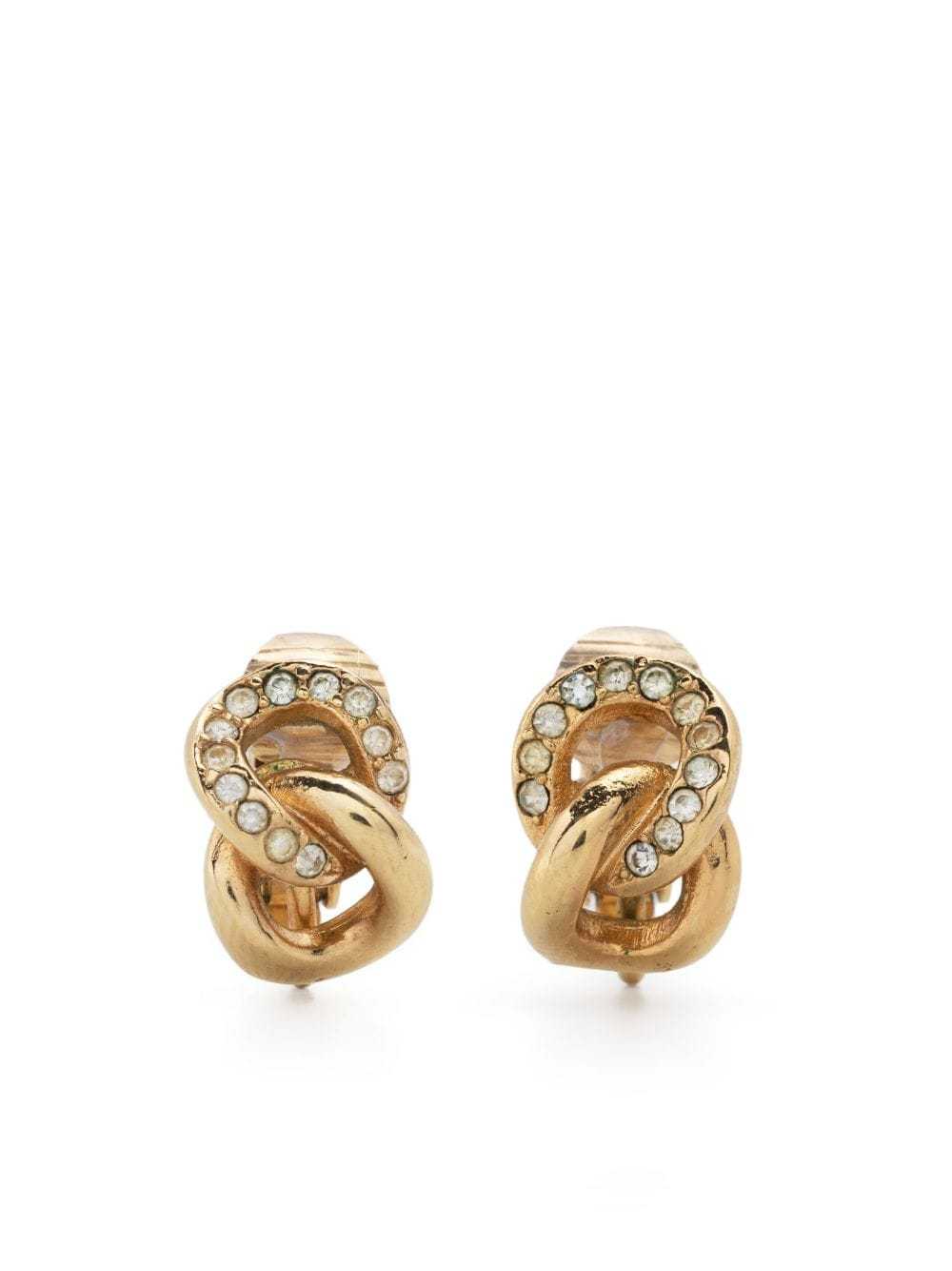 Christian Dior Pre-Owned 1990s chain-link clip-on… - image 1