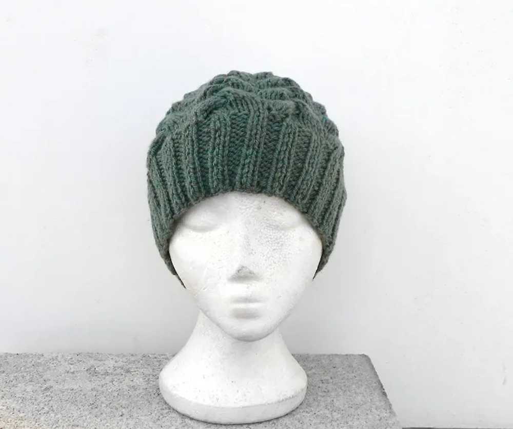 Free Shipping! Hand Knitted Chunky Braided Beanie… - image 5