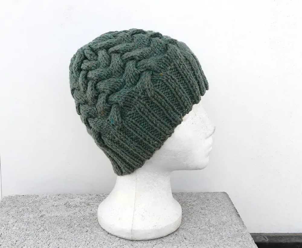 Free Shipping! Hand Knitted Chunky Braided Beanie… - image 6