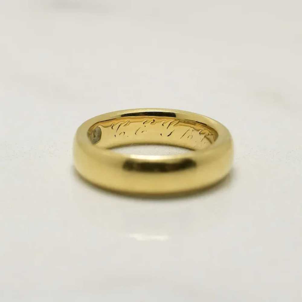 Dated April 30 1905 18K Antique Yellow Gold Weddi… - image 4