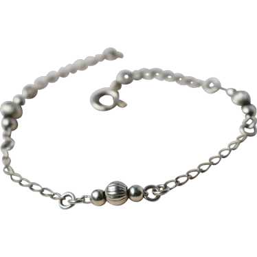 Thin simple silver chain bracelet, dainty minimali