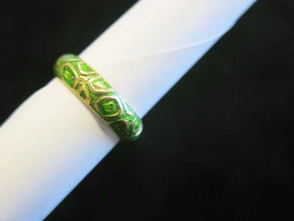 Tiffany & Co. 18k Gold and Enamel Ring - image 7