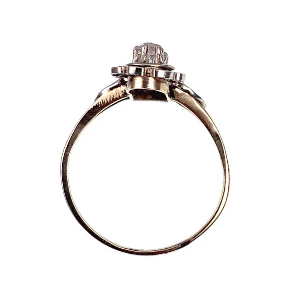 Antique Belle Epoque 14K, Platinum & Diamond Ring… - image 4
