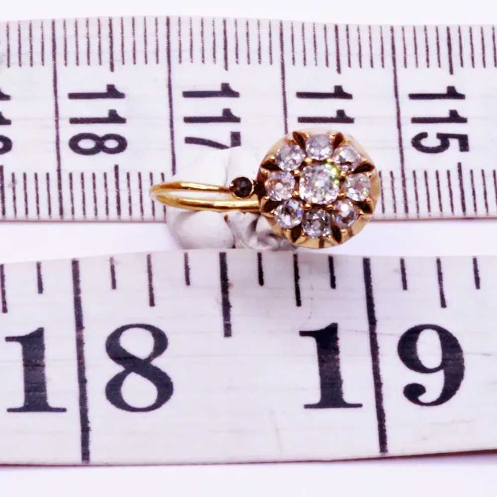 Antique Victorian earrings 18k Gold Diamonds Fren… - image 5