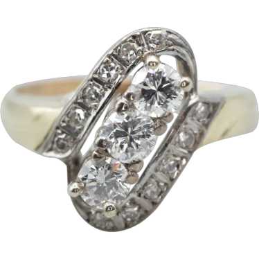 Sparkling Retro Diamond Bypass Ring