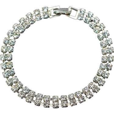 Fancy rhinestone bracelet, dainty clear crystal co
