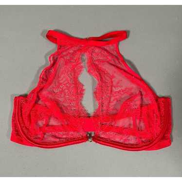 Red Lace Vintage Lingerie Set, Lace Bralette and Tap Pants Matching Set 