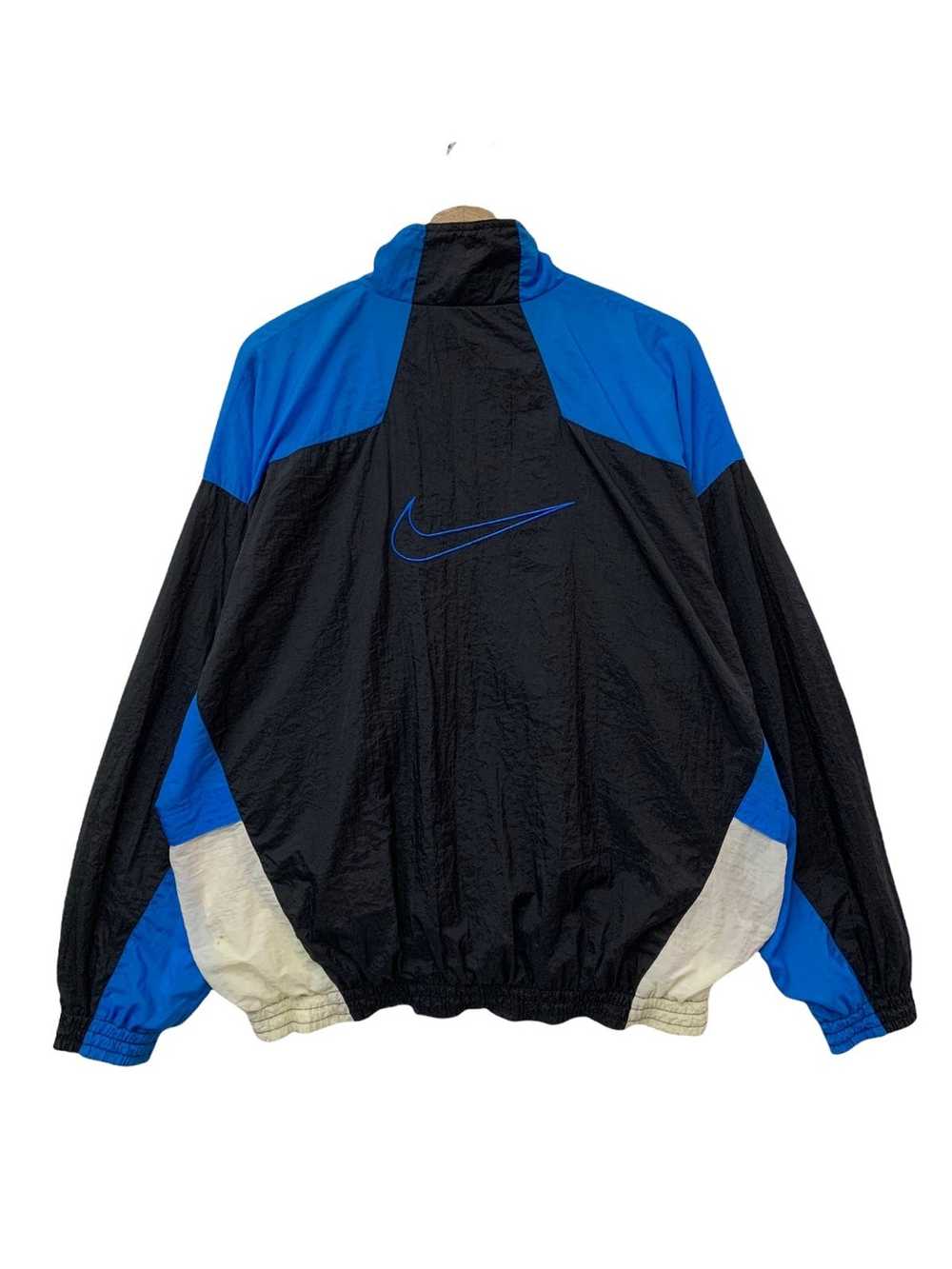 Vintage 90s Polyester Colour-Block Black Nike Tracksuit Top - X