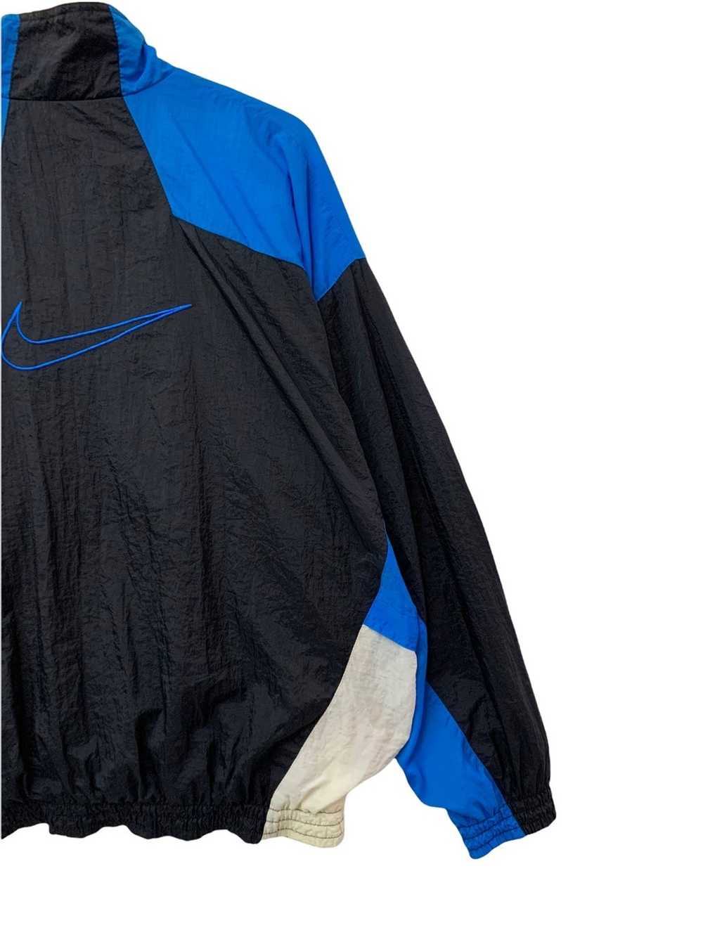 Vintage 90s Polyester Colour-Block Black Nike Tracksuit Top - X