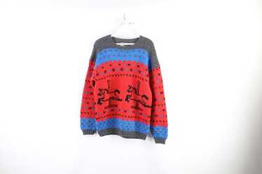 vintage Escada wool sweater with horses - 1990s desig… - Gem
