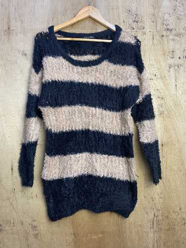 Sapphire Grey Knit Punch Mink Fur Sweater | Estate Furs