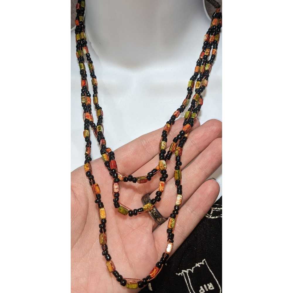 Other Autumn Beaded Multilayer Necklace - image 2