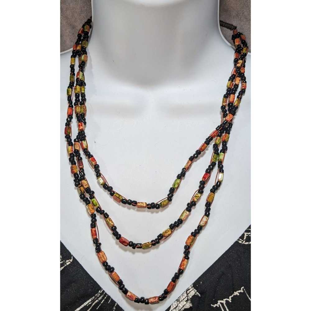 Other Autumn Beaded Multilayer Necklace - image 4