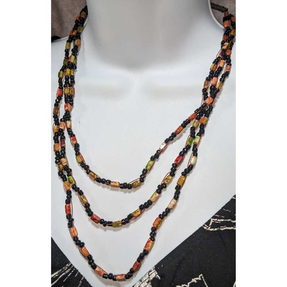 Other Autumn Beaded Multilayer Necklace - image 5