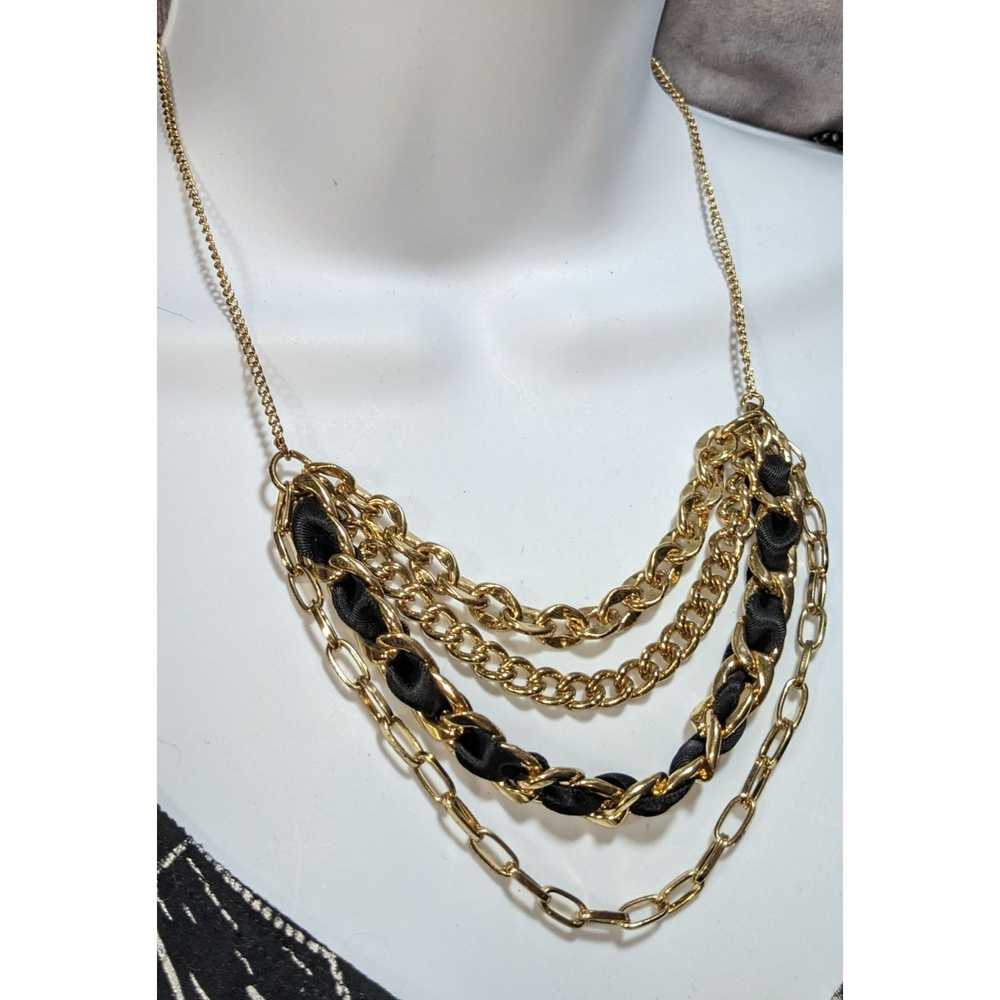 Other Black And Gold Multilayer Chain Necklace - image 1