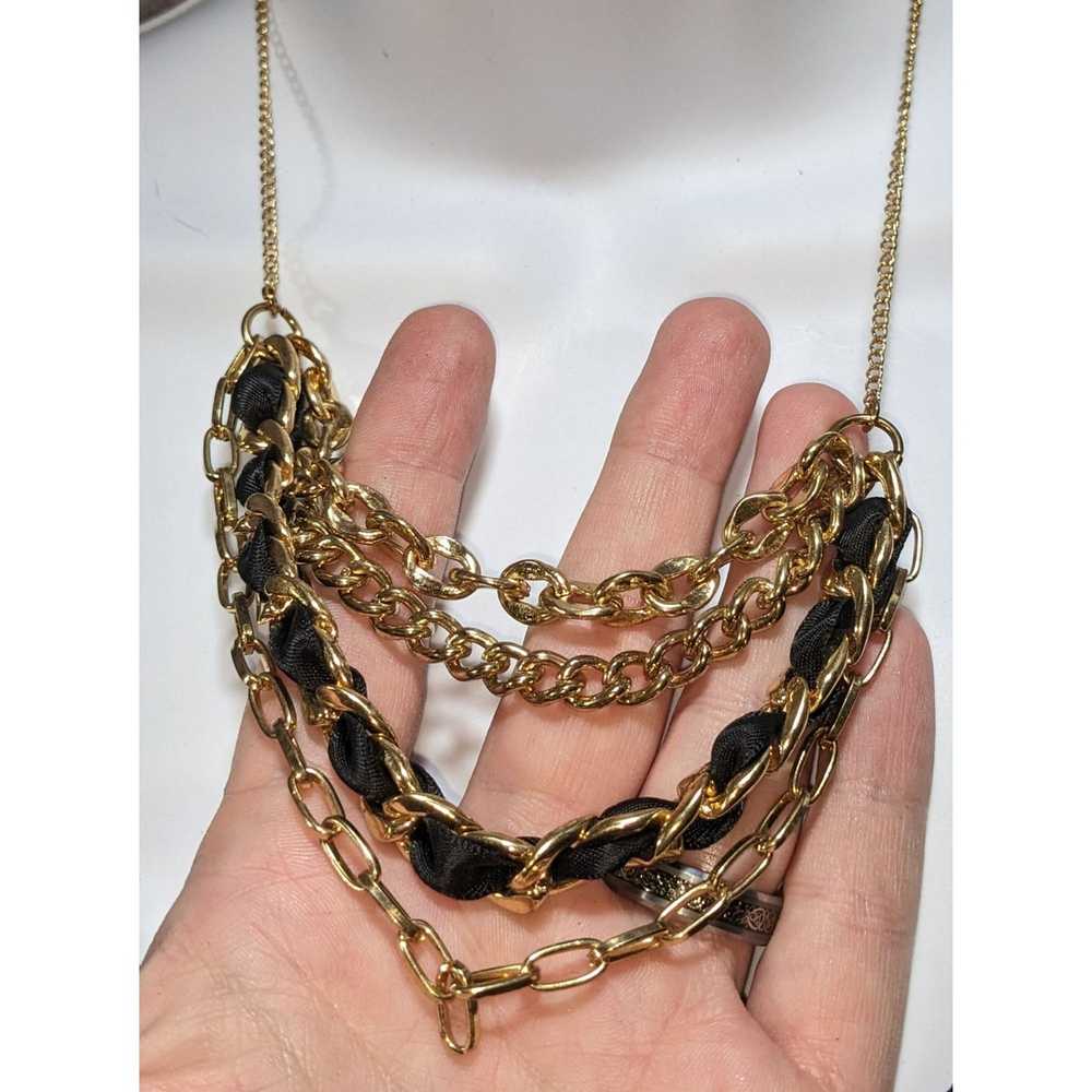 Other Black And Gold Multilayer Chain Necklace - image 2