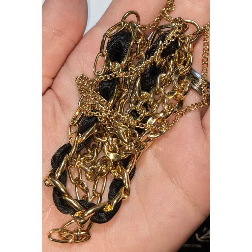 Other Black And Gold Multilayer Chain Necklace - image 3