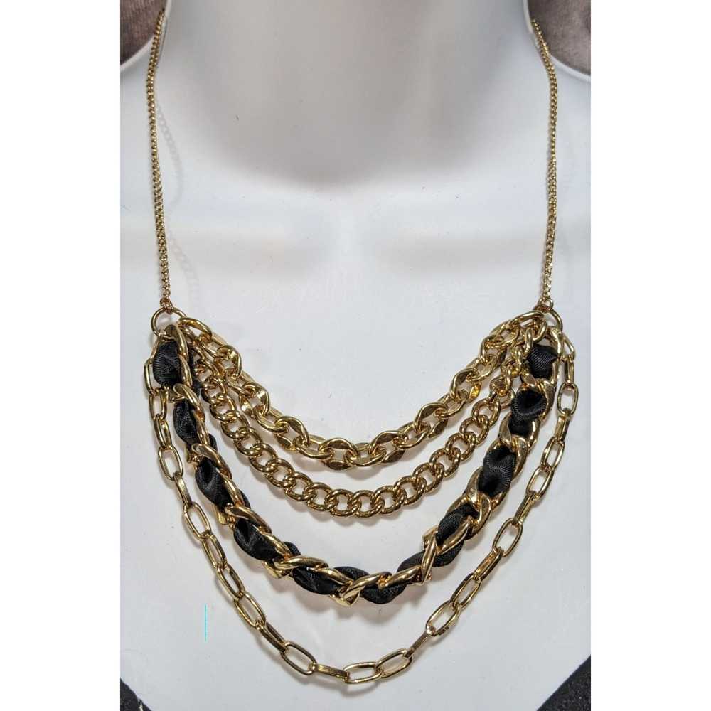 Other Black And Gold Multilayer Chain Necklace - image 4