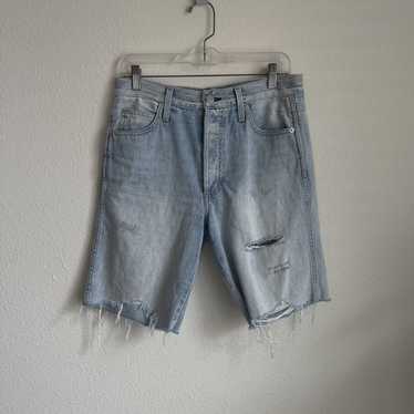 amo denim AMO Long Loverboy Cut Offs Frayed Distre