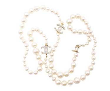 Chanel necklace gold white - Gem
