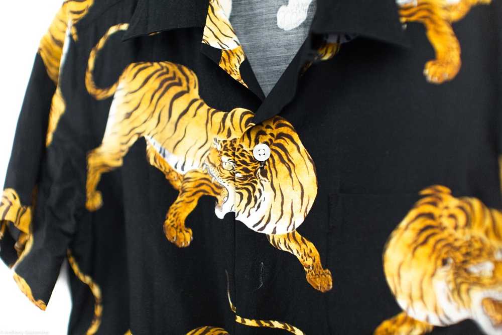 Wacko Maria The Guilty Parties tiger rayon button… - image 4