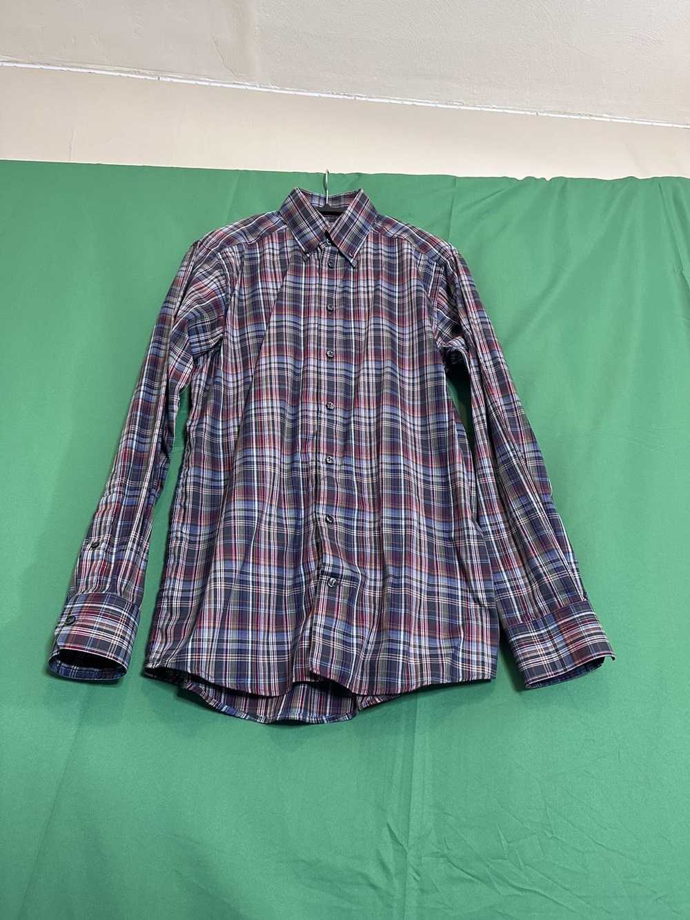 Eton Plaid cotton buttondown dress shirt - image 12