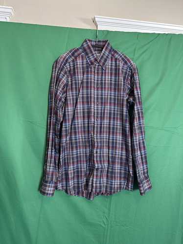 Eton Plaid cotton buttondown dress shirt - image 1