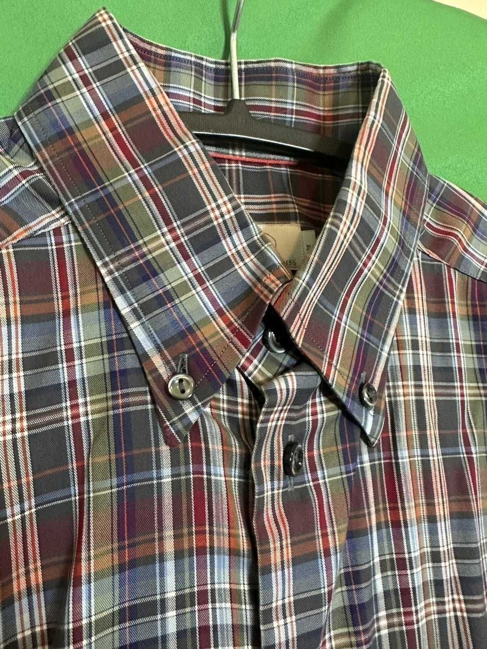 Eton Plaid cotton buttondown dress shirt - image 3