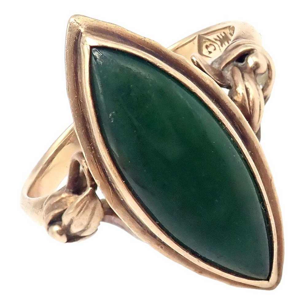 The Unbranded Brand 14k Yellow Gold Green Stone A… - image 1