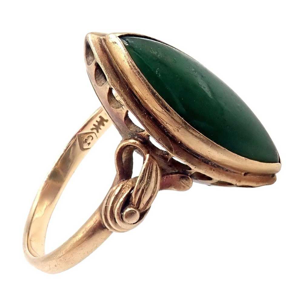 The Unbranded Brand 14k Yellow Gold Green Stone A… - image 2