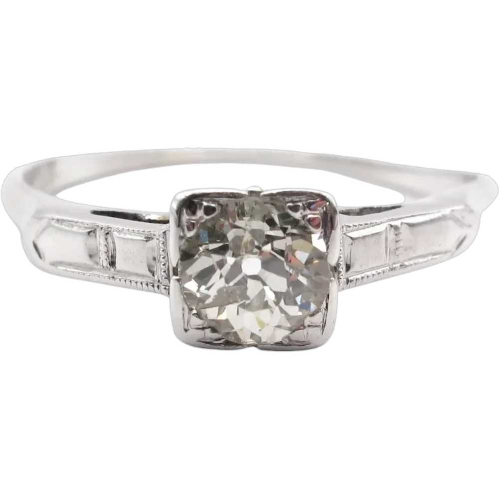 Art Deco 1920's Diamond Solitaire Engagement Ring… - image 1