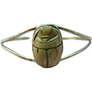 Sterling Mexico DASE Scarab Cuff Bracelet - image 1