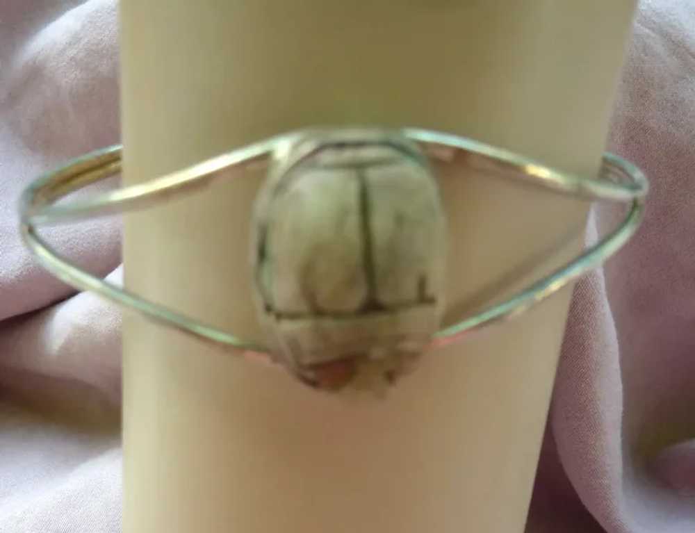 Sterling Mexico DASE Scarab Cuff Bracelet - image 5