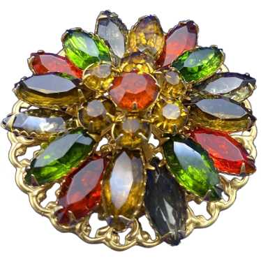 Awesome 4 Layers Fall Colors Brooch Navettes and … - image 1