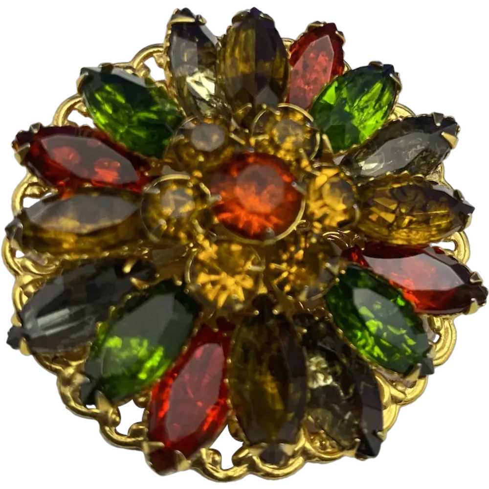 Awesome 4 Layers Fall Colors Brooch Navettes and … - image 2