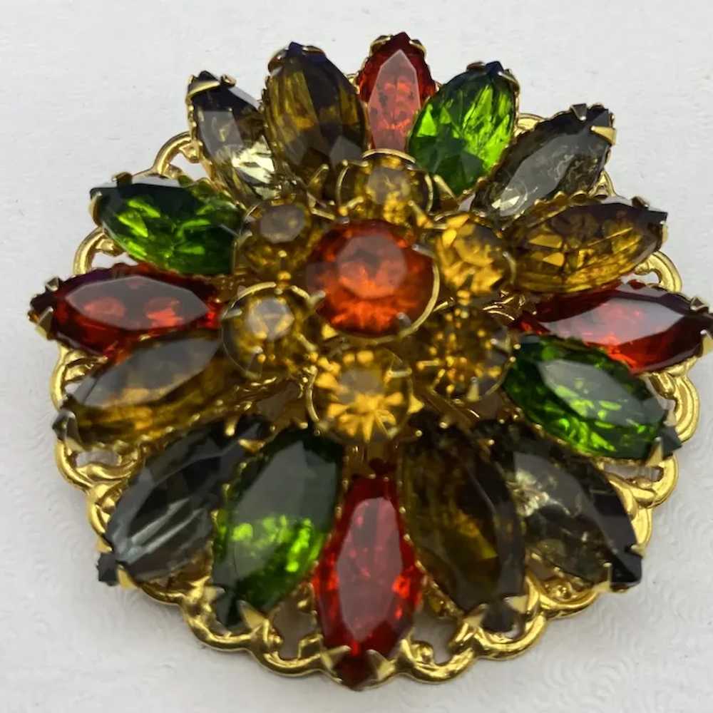 Awesome 4 Layers Fall Colors Brooch Navettes and … - image 4