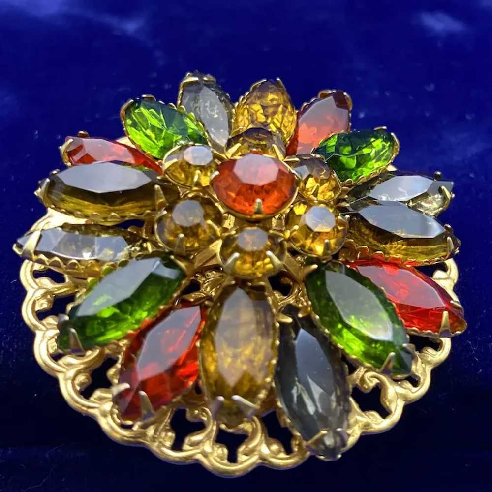 Awesome 4 Layers Fall Colors Brooch Navettes and … - image 5