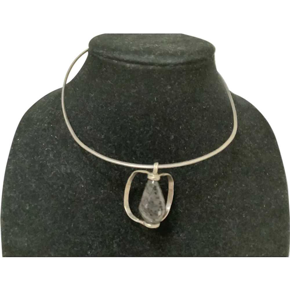 MCM Sterling & Stone Handcrafted Choker & Pendant - image 1