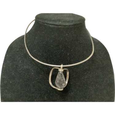 MCM Sterling & Stone Handcrafted Choker & Pendant - image 1
