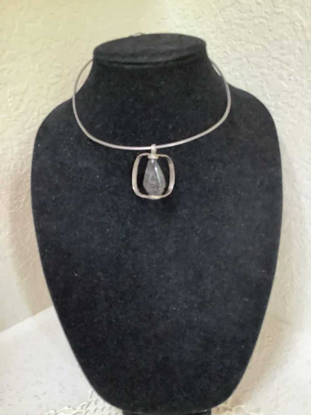 MCM Sterling & Stone Handcrafted Choker & Pendant - image 3