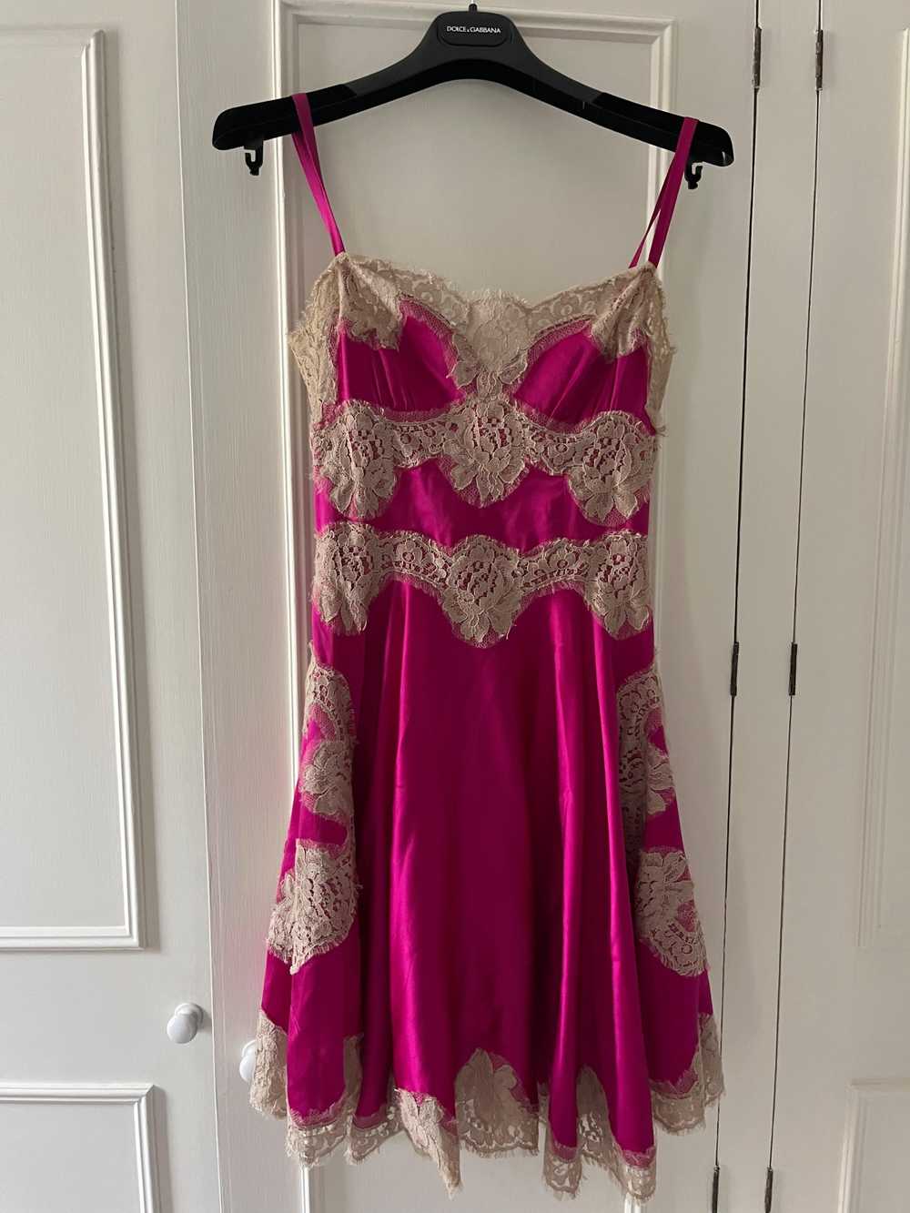 Dolce & Gabbana Pink Silk And Lace Slip Dress - image 3