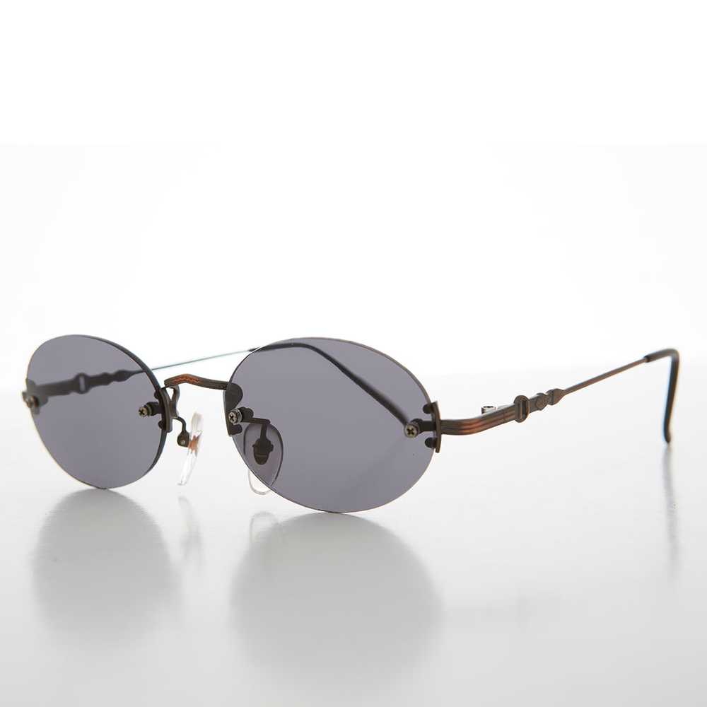 CHANEL 6002 UNISEX sunglasses vintage rare oval wrap wraparound rimless 90s  USED