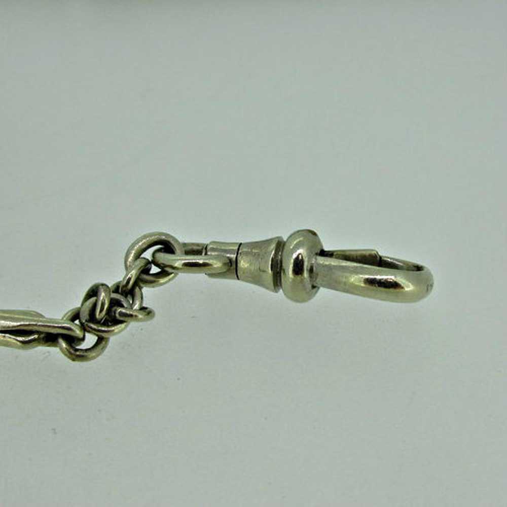 Antique Simmons Silver Tone Pocket Watch Chain wi… - image 6