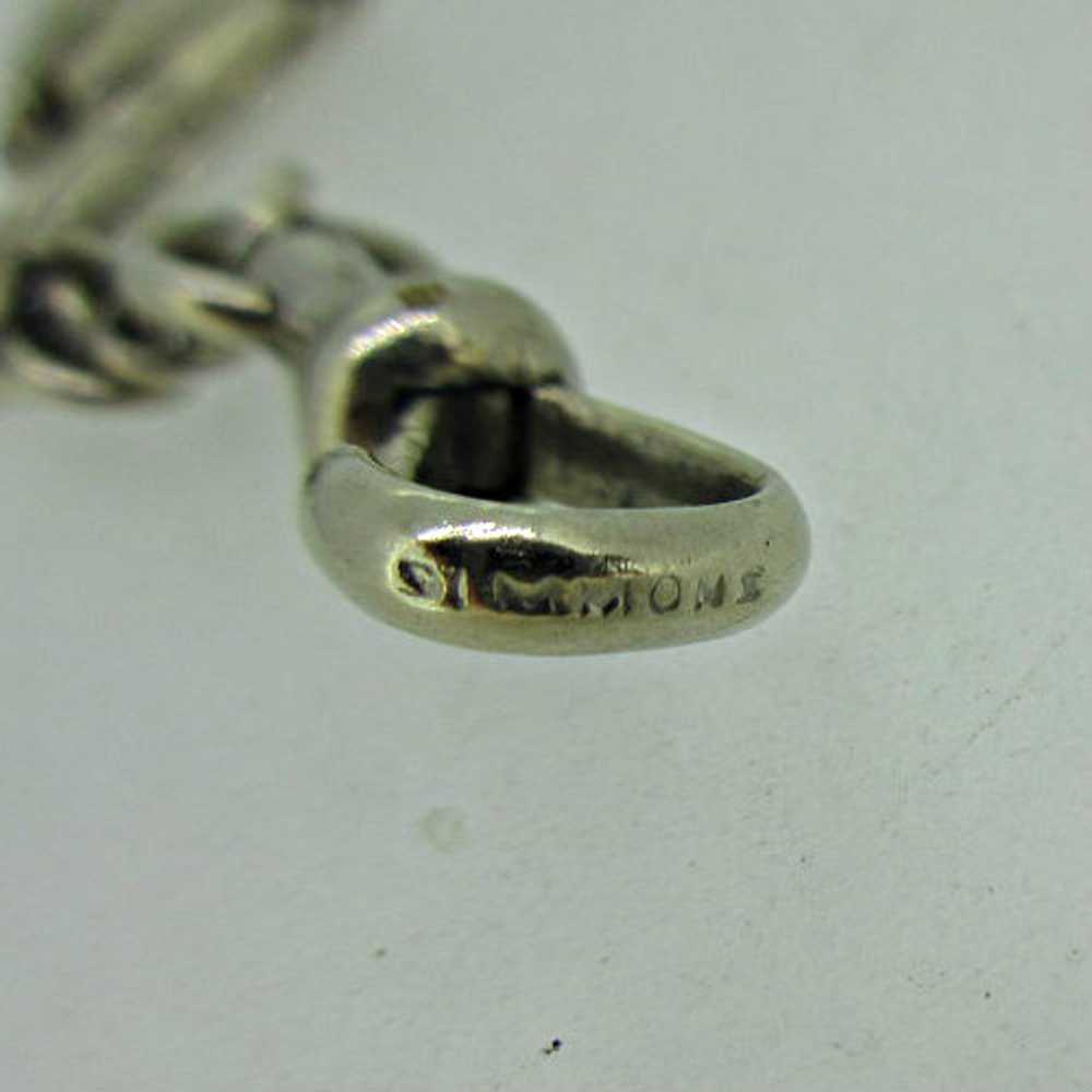 Antique Simmons Silver Tone Pocket Watch Chain wi… - image 7