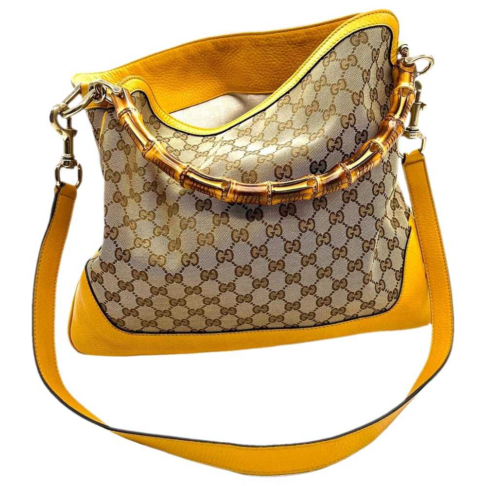 Gucci Vintage Bamboo Hobo cloth handbag - image 1