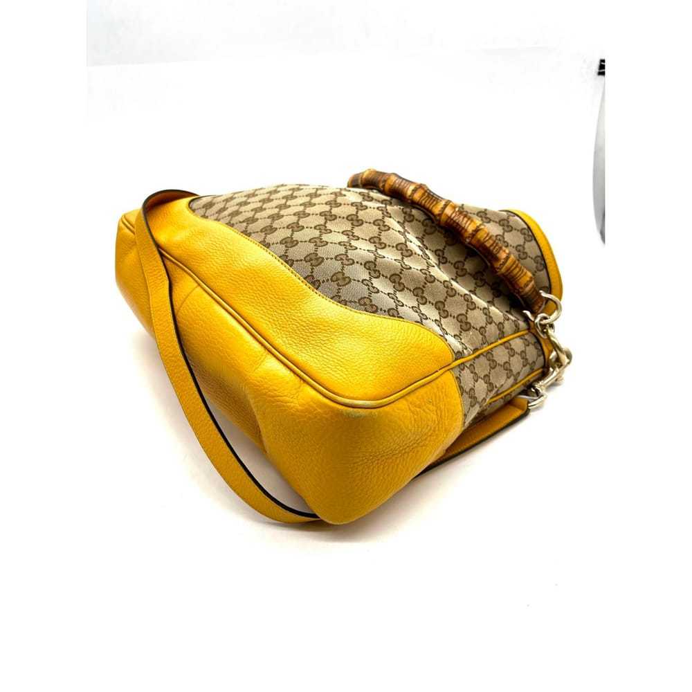 Gucci Vintage Bamboo Hobo cloth handbag - image 5