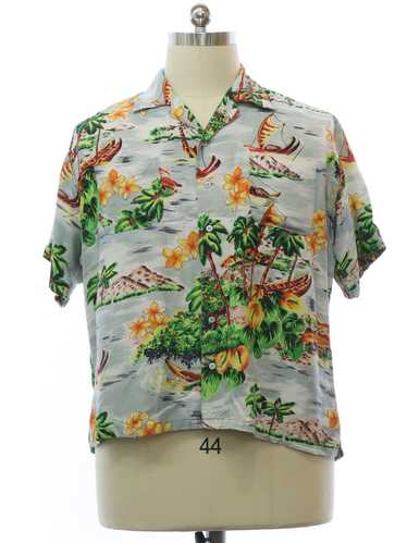 1990's Network Mens Rayon Hawaiian Shirt