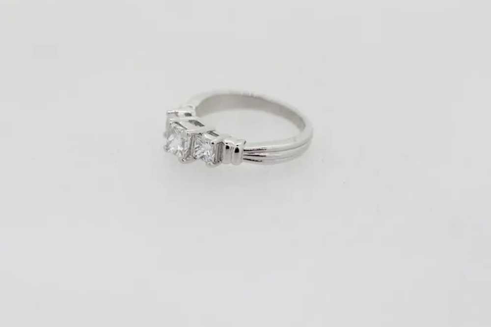 .950 Platinum 1.15Ctw Diamond Three Stone Ring - … - image 2