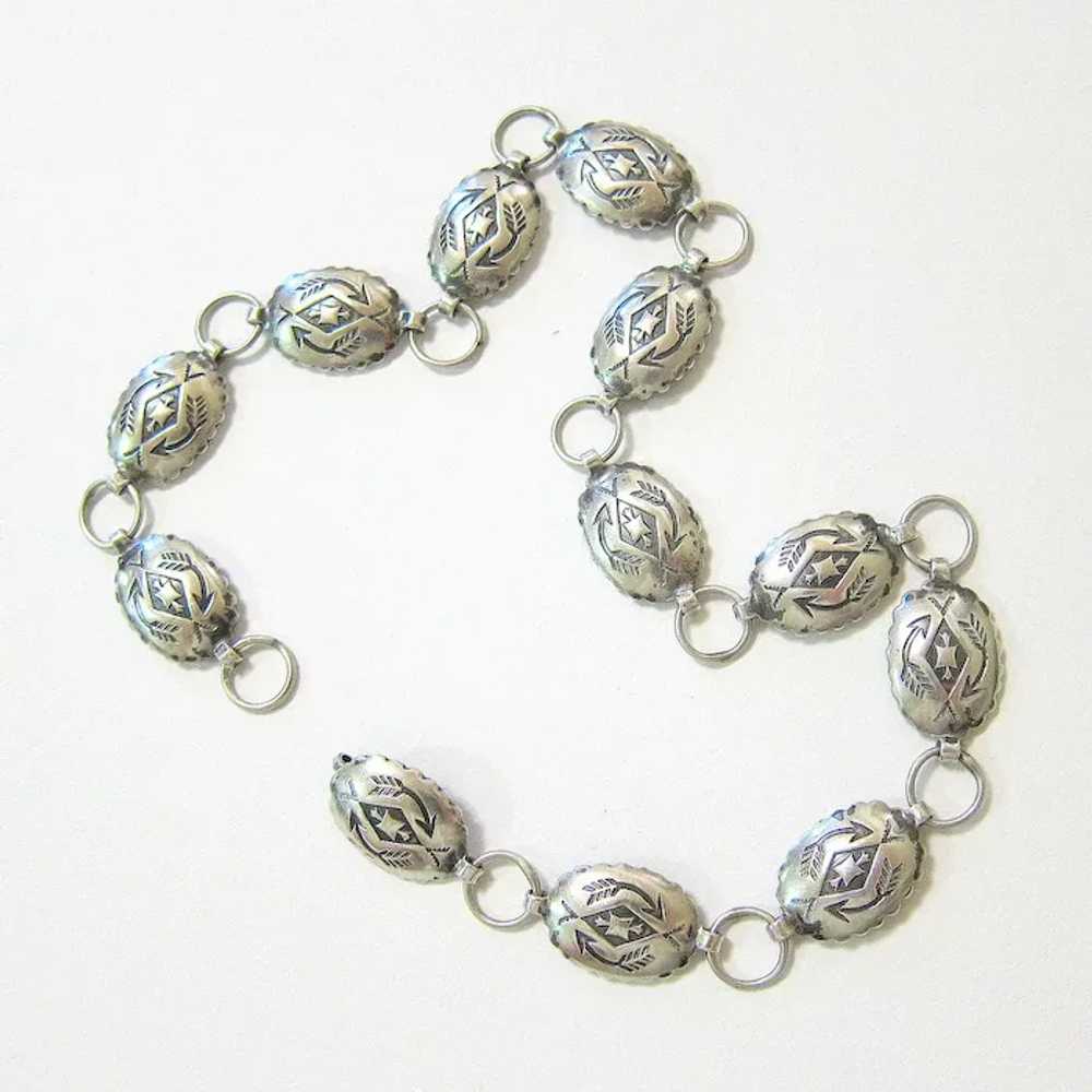 Mid Century Navajo Sterling Silver Concho Style N… - image 2